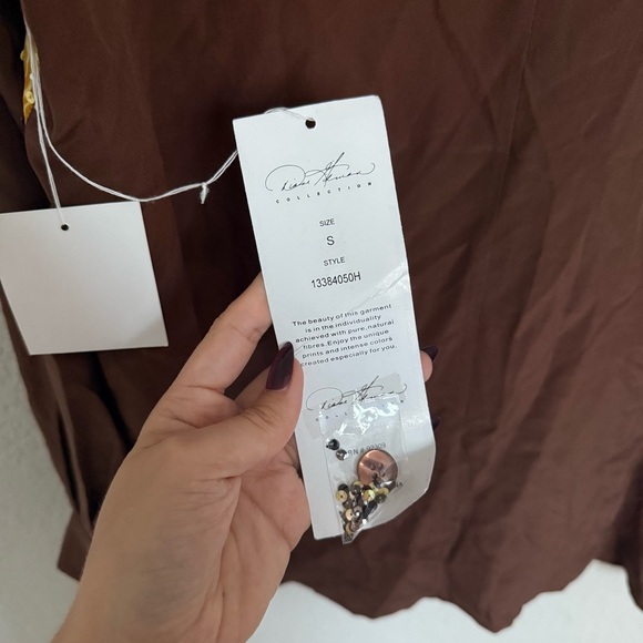 NWT Diane Gilman Sequin Silk Safari Print Button Up Blouse Size S Funky African - Picture 10 of 10